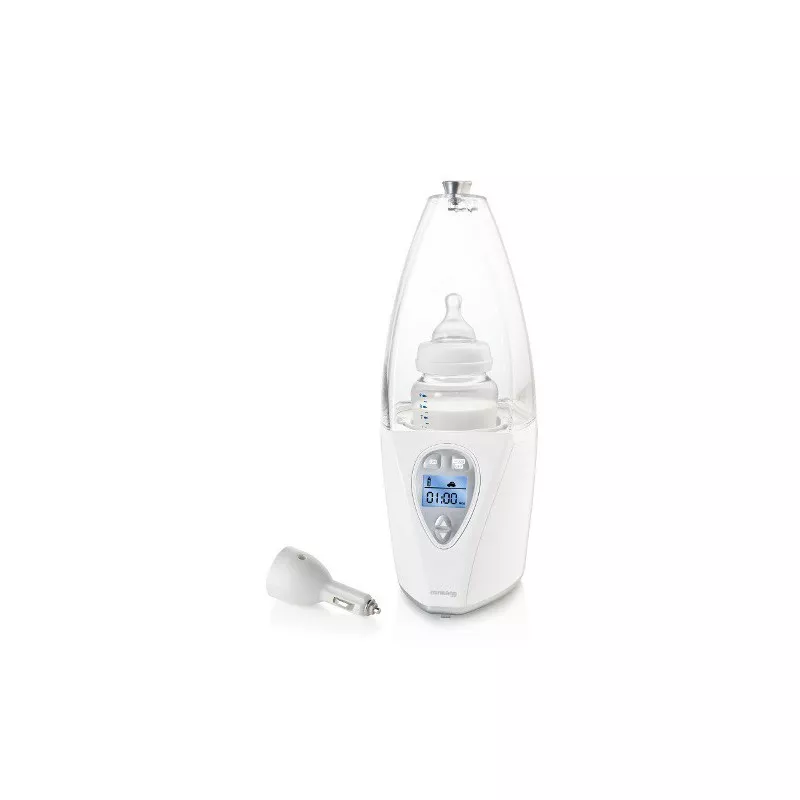 Aquecedor de biberões e esterilizador inteligente Miniland WARMY ADVANCED para utilização em casa e no automóvel