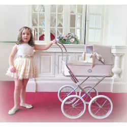 Cochecito de muñecas  Bebelux capota charol Sweet Beige PERSONALIZABLE