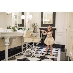 Cochecito de muñecas  Bebelux capota charol Sweet Beige PERSONALIZABLE