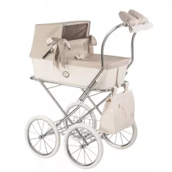 Cochecito de muñecas  Bebelux capota charol Sweet Beige PERSONALIZABLE