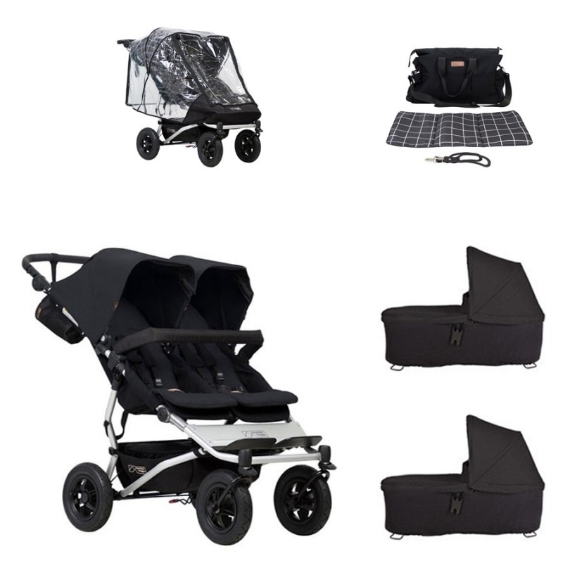 PACK GEMELOS Mountain Buggy Duet 3.2 con bolso y plastico