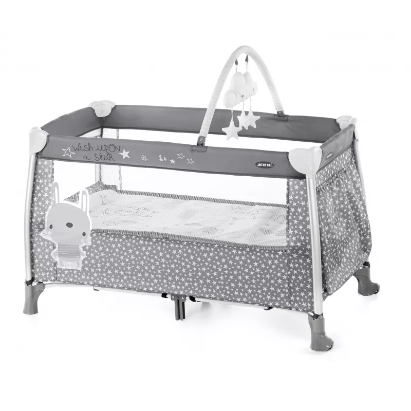 Cuna de viaje Jane Duo level Aluminio con Peluches
