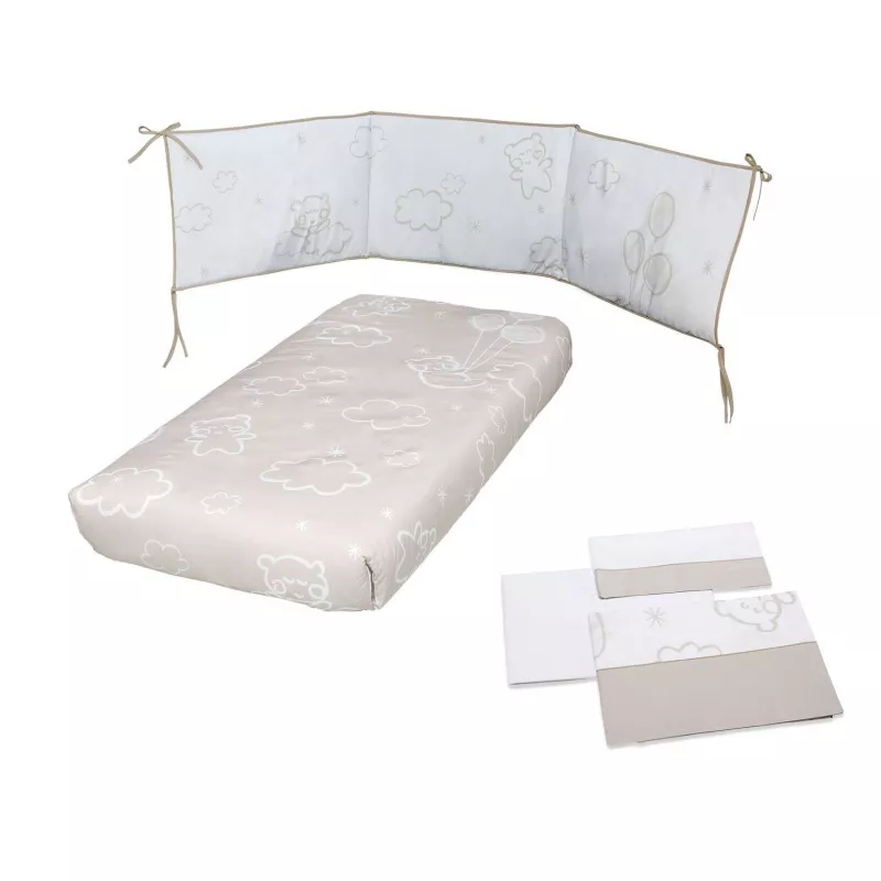 Pack têxtil Micuna Dolce Luce Edredão + Protetor de edredão + Conjunto Slençóis berço 120 X 60