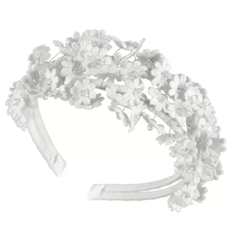 Diadema Abel e Lula flores de guipura