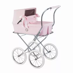 Cochecito de muñecas capota charol rosa Sweet de Bebelux