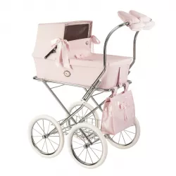 Cochecito de muñecas capota charol rosa Sweet de Bebelux