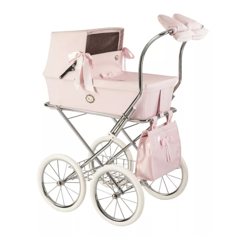 Cochecito de muñecas capota charol rosa Sweet de Bebelux Cochecito de muñecas capota charol rosa Sweet de Bebelux