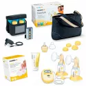 PACK Bomba tira leite eléctrica dupla Medela FREESTYLE com Purelan e almofadas absorventes