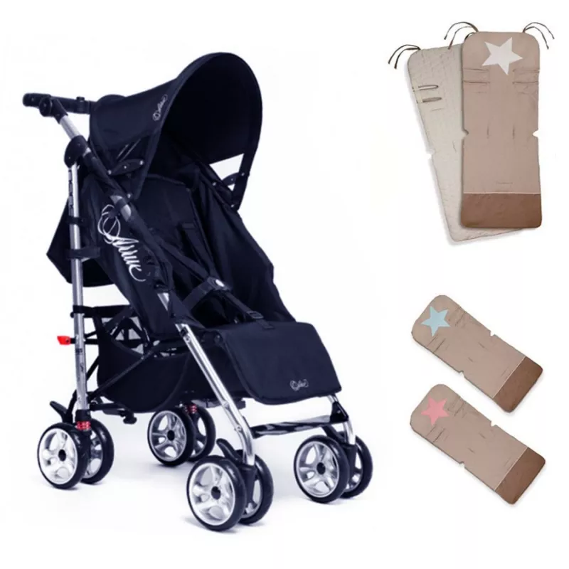PACK Silla paseo Arrue Nano chasis cromado Capota Extensible y colchoneta