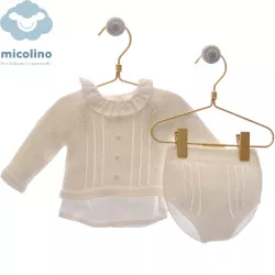 Conjunto de blusa, casaco de malha e cuecas Micolino Adrián