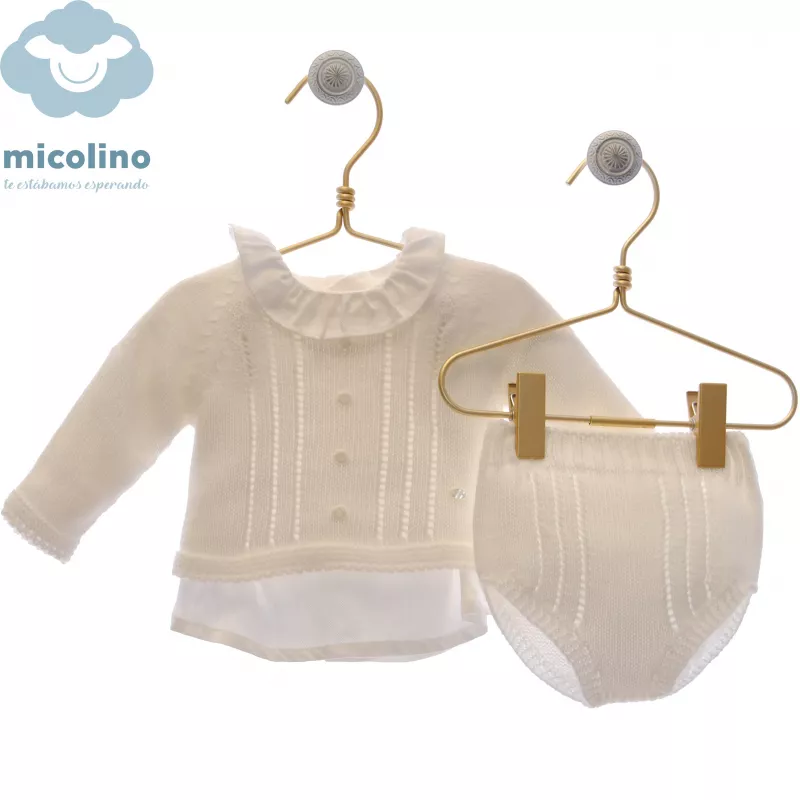 Conjunto blusa, rebeca y braguita Micolino Adrián