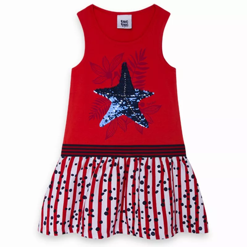 Vestido de malha e viscose Tuc Tuc Lost Ocean