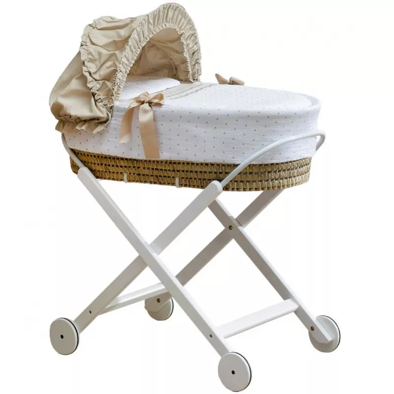 PACK Alcofa de vime com suporte Uzturre P5 Dots