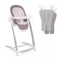 PACK Cadeira alta de baloiço Kikka boo PRIMA 3 em 1 cinzenta com colchão