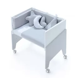 Minicuna Colecho Alondra EQUO GRIS con Set Téxtill y colchón