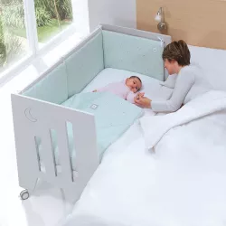 Kit de Co-leito « Alondra » para o berço OMNI NEXO com tiras de fixação, madeira e almofada de espuma de 120 cm | crioh.com