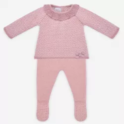 Conjunto Paz Rodriguez Alba Jubón com renda e polaina