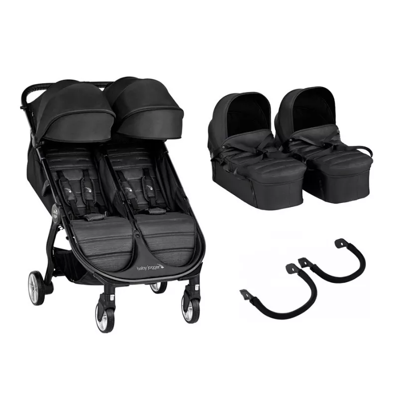 Cochecito Duo Gemelar Baby Jogger City Tour 2 Double con barra y plástico de lluvia
