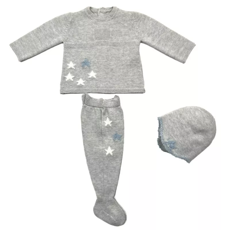 Conjunto de gibão, polaina e gorro Martín Aranda Estrelas