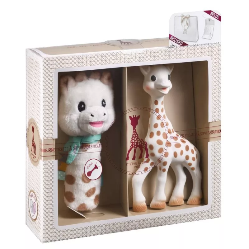 Mi primer set Sophie la girafe + Sonajero peluche Cri-Cri