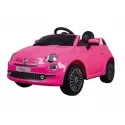 Carro elétrico 30Wx2 Qplay Fiat 500 Rosa