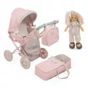PACK Carrinho de bebé PACK La Nina VIOLET com vestido de boneca Violeta