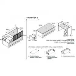 Cuna Convertible Ros Mini BI-CAMA PLUS