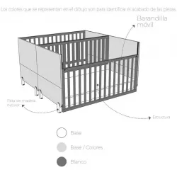 Cuna Convertible Ros MIni GEMELAR DUO PLUS
