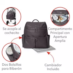 Bolso Mochila Skip Hop Flatiron Raisin