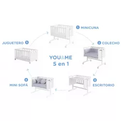 MICUNA You and Me Plus 5 in 1 Mini berço co-leito
