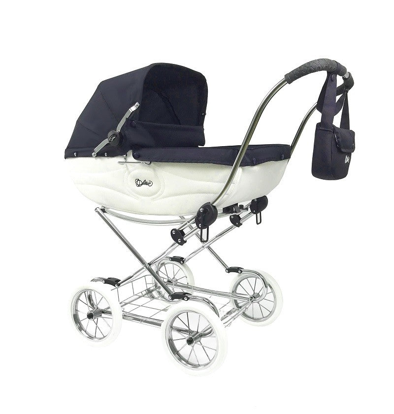 Cochecito para Reborn Arrue Princess Jr. Nevada con bolso y cesta metalica