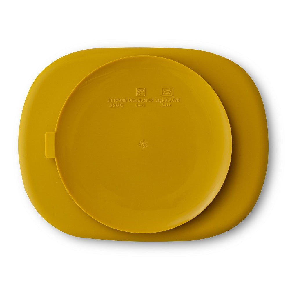 Plato compartimentado de silicona Interbaby con tapa y ventosa