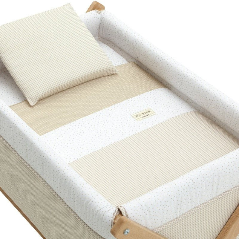 Minicuna Tijera Madera Cambrass Vichy 10 Beige/Natural
