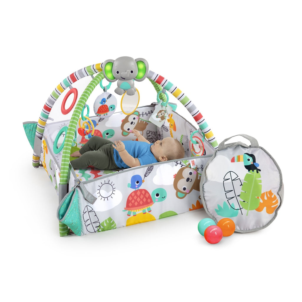 Alfombra educativa y Gimnasio Bright Starts TOTALLY TROPICAL con 35 bolas