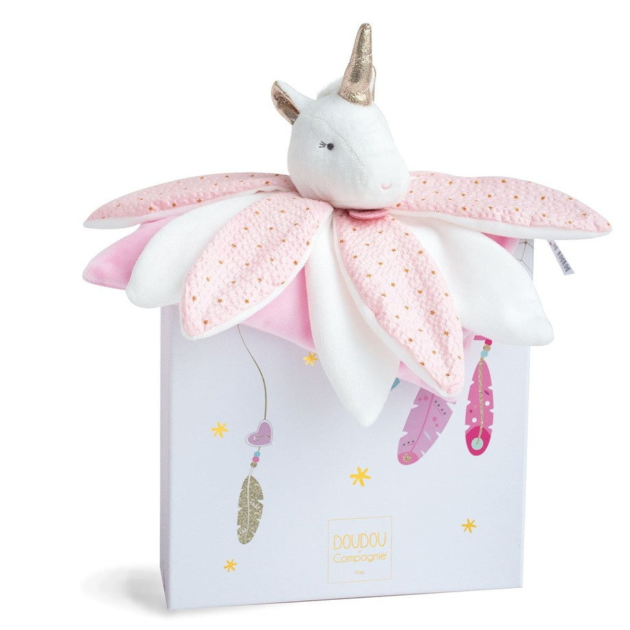Doudou pétalos Unicornio 26 cm DouDou et Compagnie