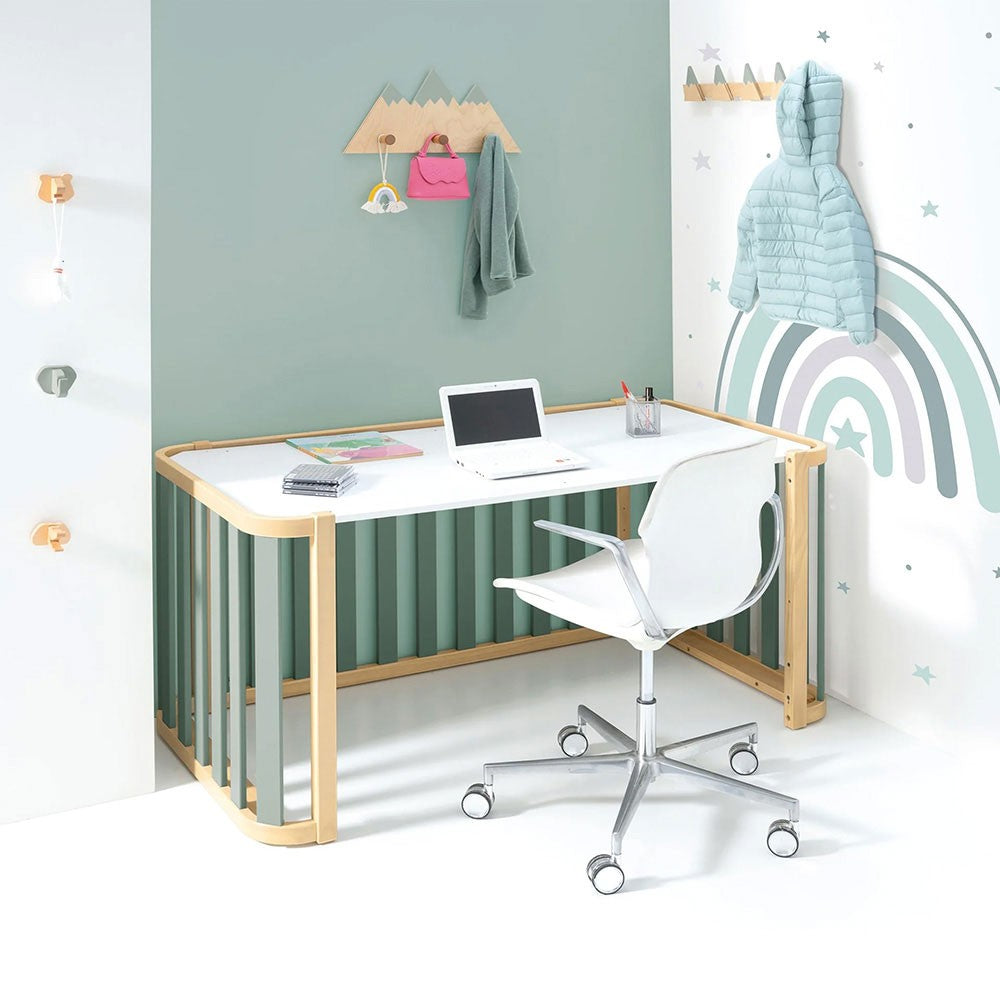 Minicuna cuna cama escritorio 4 en 1 Alondra Madera Crea Tre Nomad