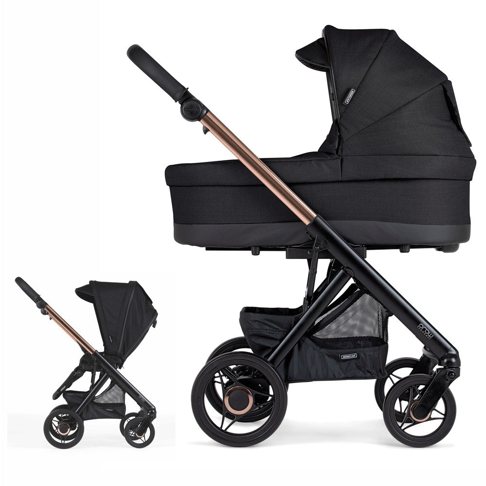 Cochecito Duo Bebecar PROW COMPACT KA410 chasis Fumé Rosa Preto