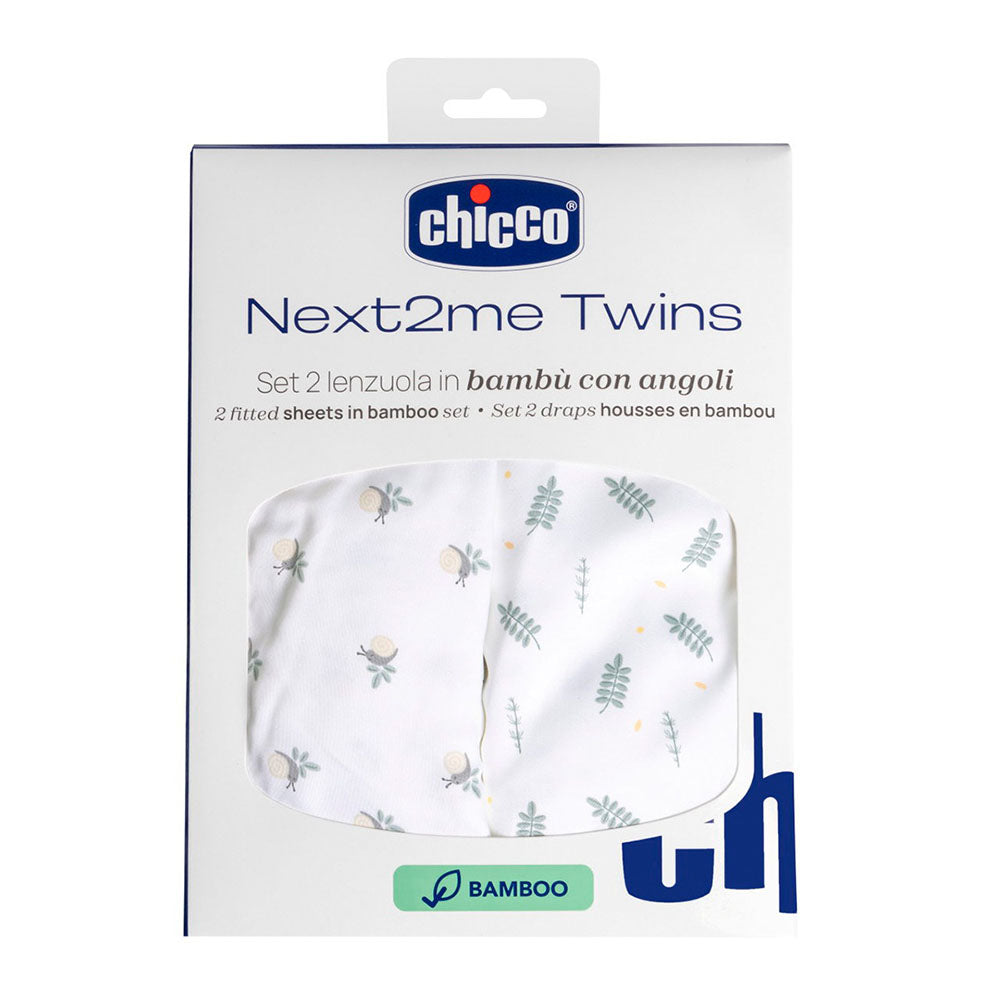 Conjunto de 2 lençóis Chicco Next2Me Twins 44x76cm
