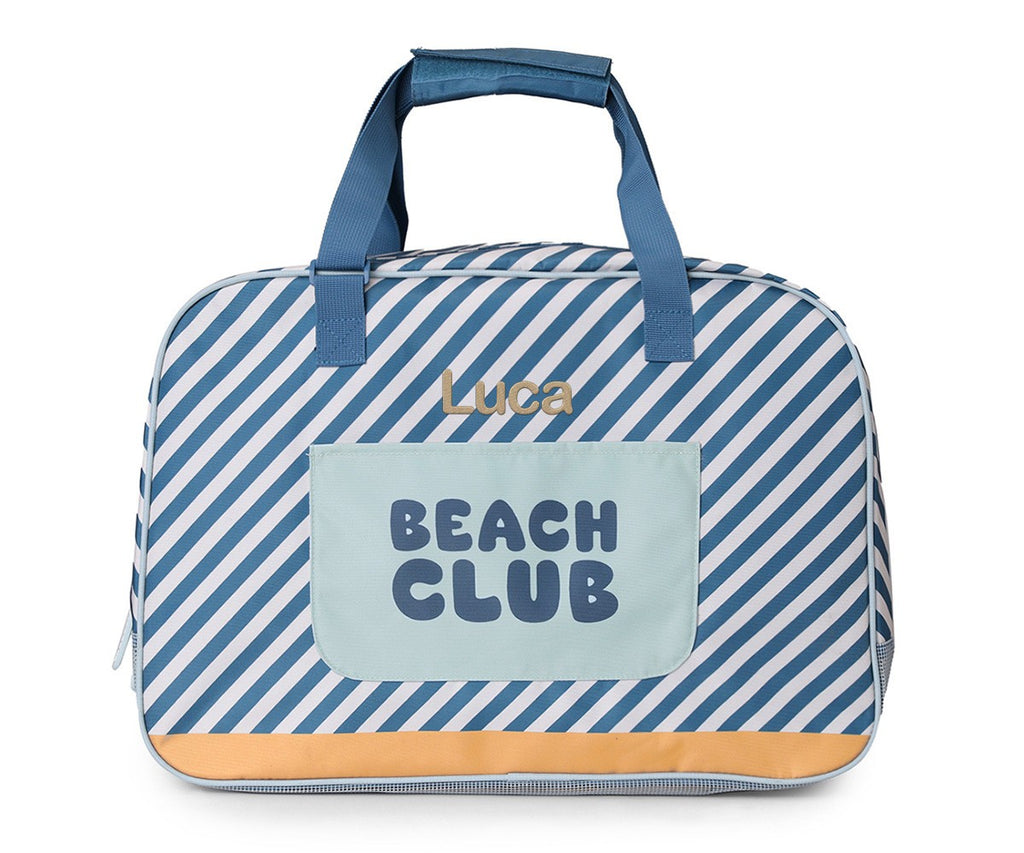 Bolso de Playa con Rejilla Personalizable Monnëka Stripes Blues & Beyond
