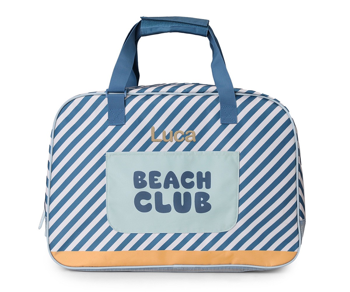 Bolso de Playa con Rejilla Personalizable Monnëka Stripes Blues & Beyond