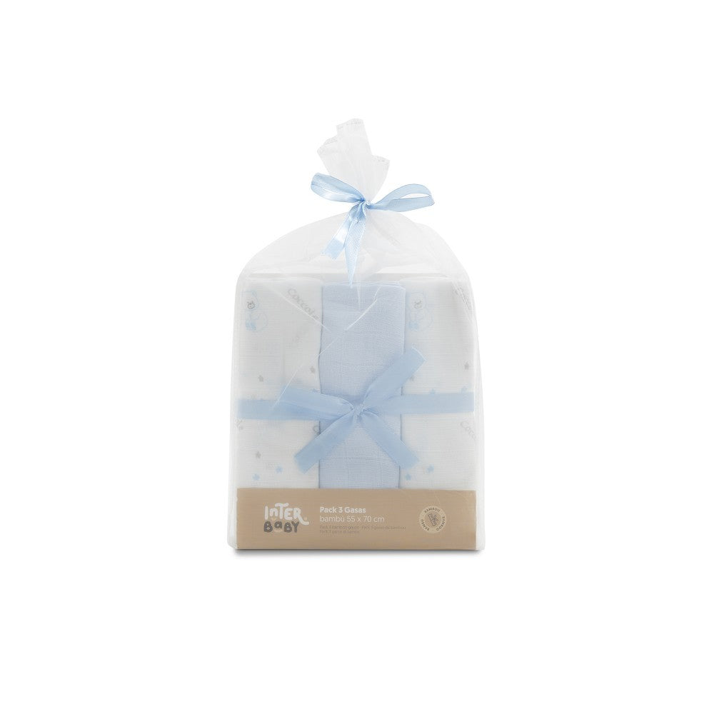 Pack 3 Gasas Interbaby Bambú