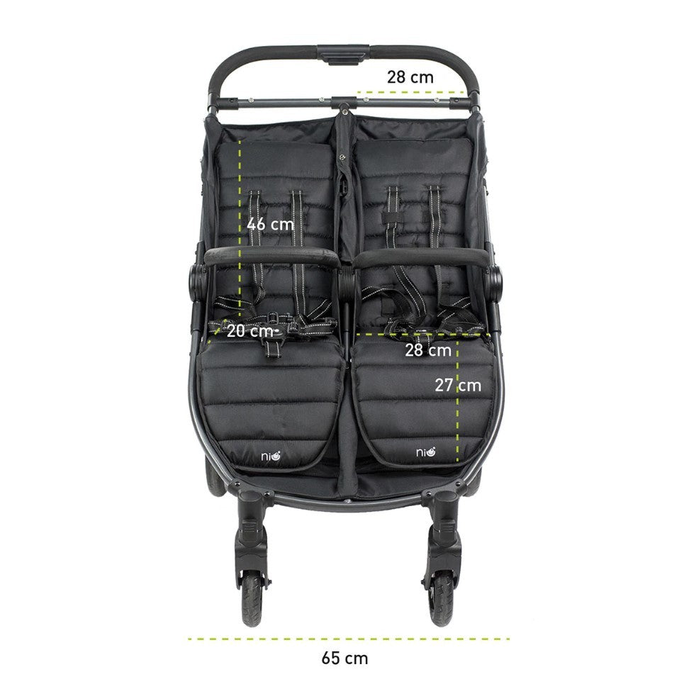 2 capotas Gemelar Niu VentT Twin con funda para barra y arnés