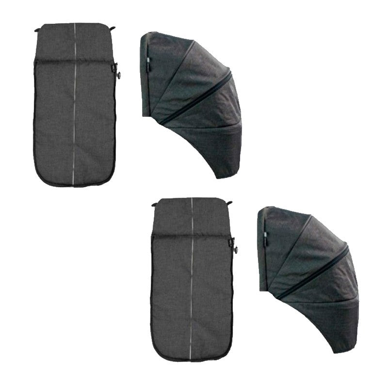 2 Capotas + 2 Cubrepies para capazo Niu Gemelar Ventt Twin