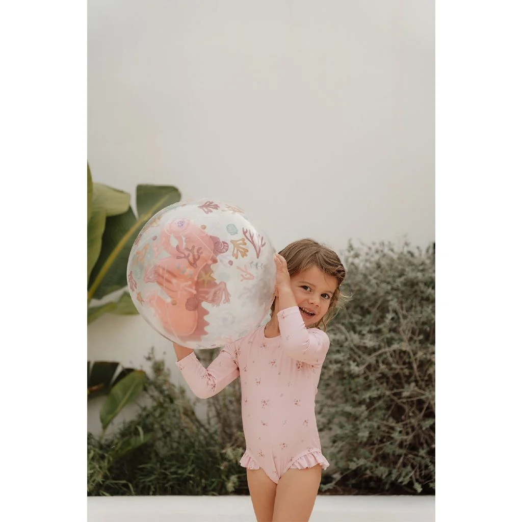 Pelota de playa Little Dutch 3D Ocean Dreams Rosa