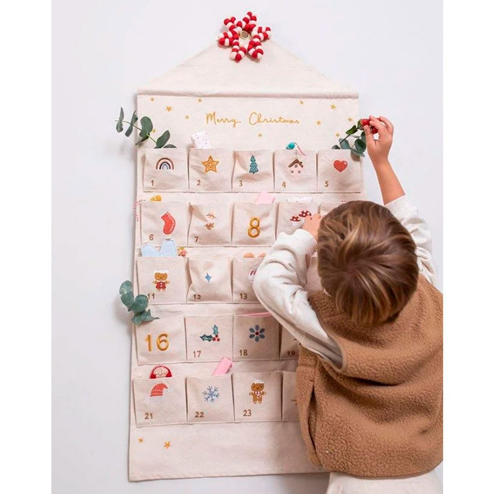 Calendario Adviento Monnëka Navidad Bordado