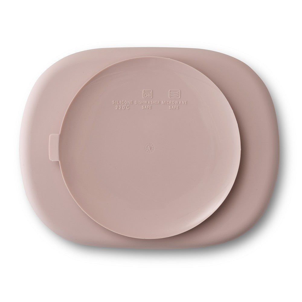 Plato compartimentado de silicona Interbaby con tapa y ventosa