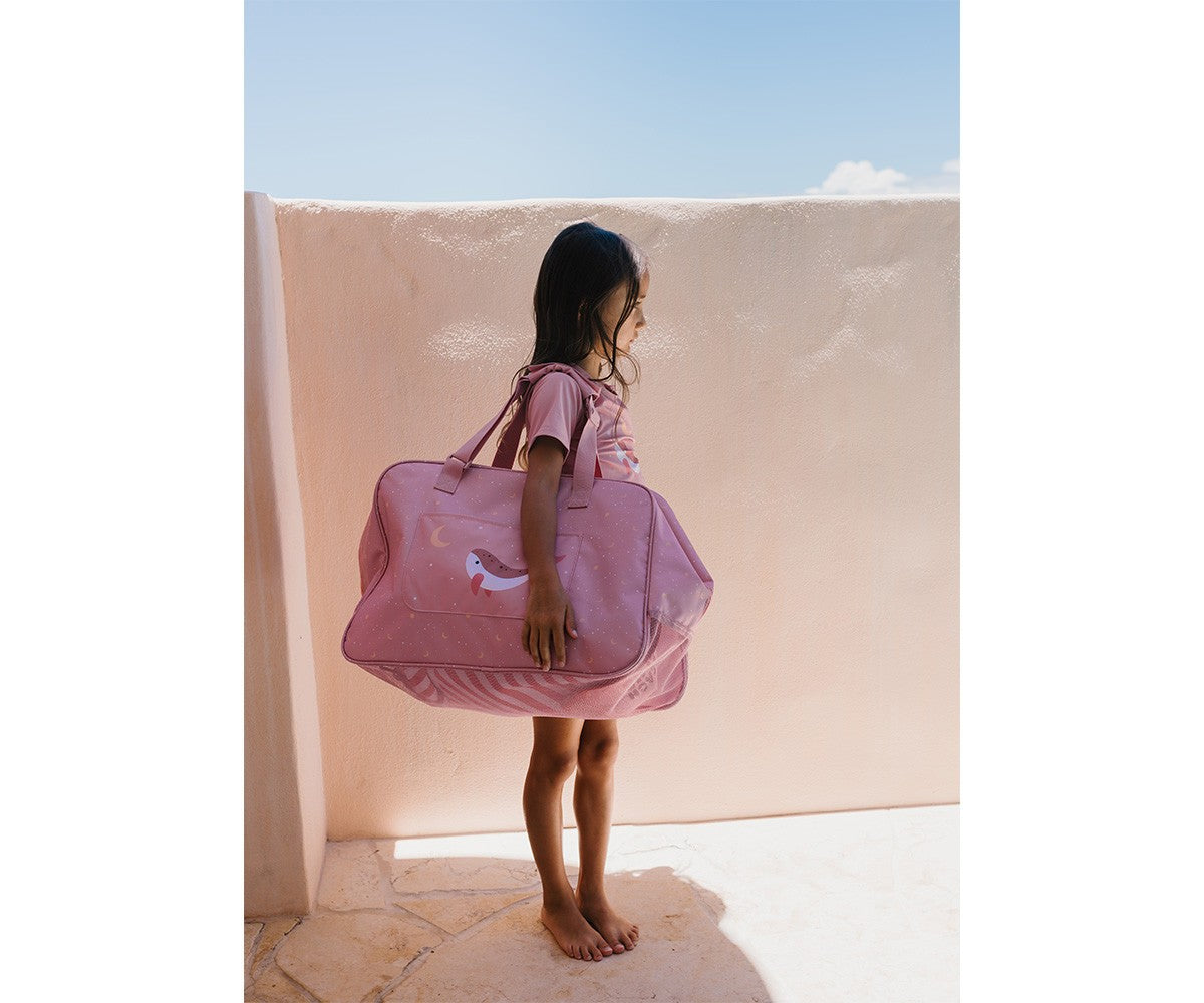 Bolso de Playa con Rejilla Personalizable Monnëka Whale Pink