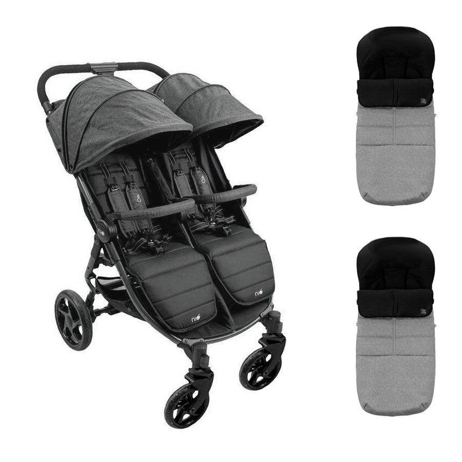 2 capotas Gemelar Niu VentT Twin con funda para barra y arnés