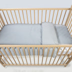 Edredón + bajera + almohada Walking Mum cuna 120x60 cm Praliné Vichy/Rayas
