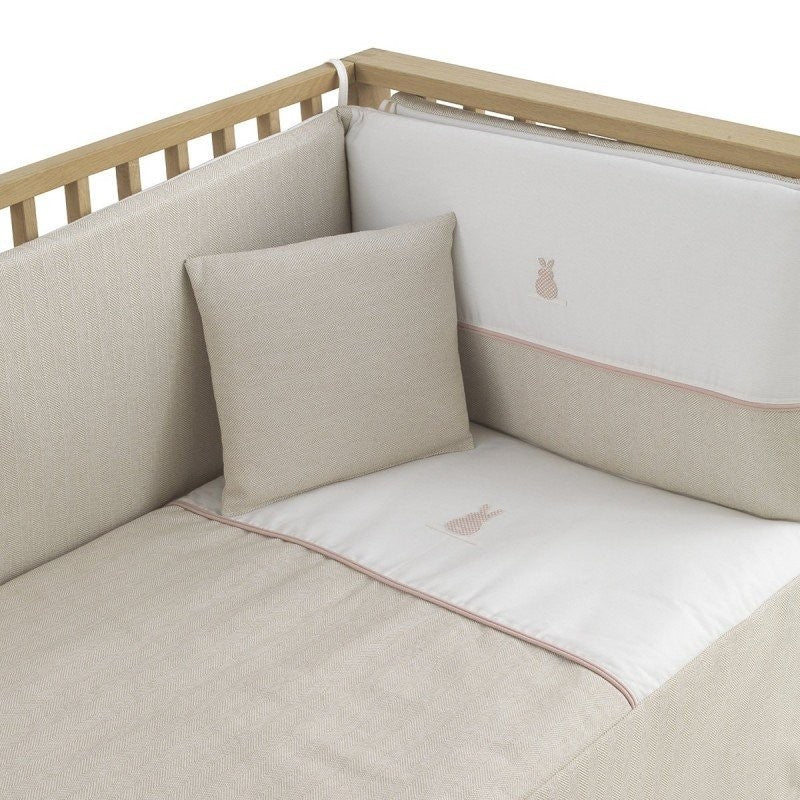 Colcha y Protector Cuna Cambrass Lino